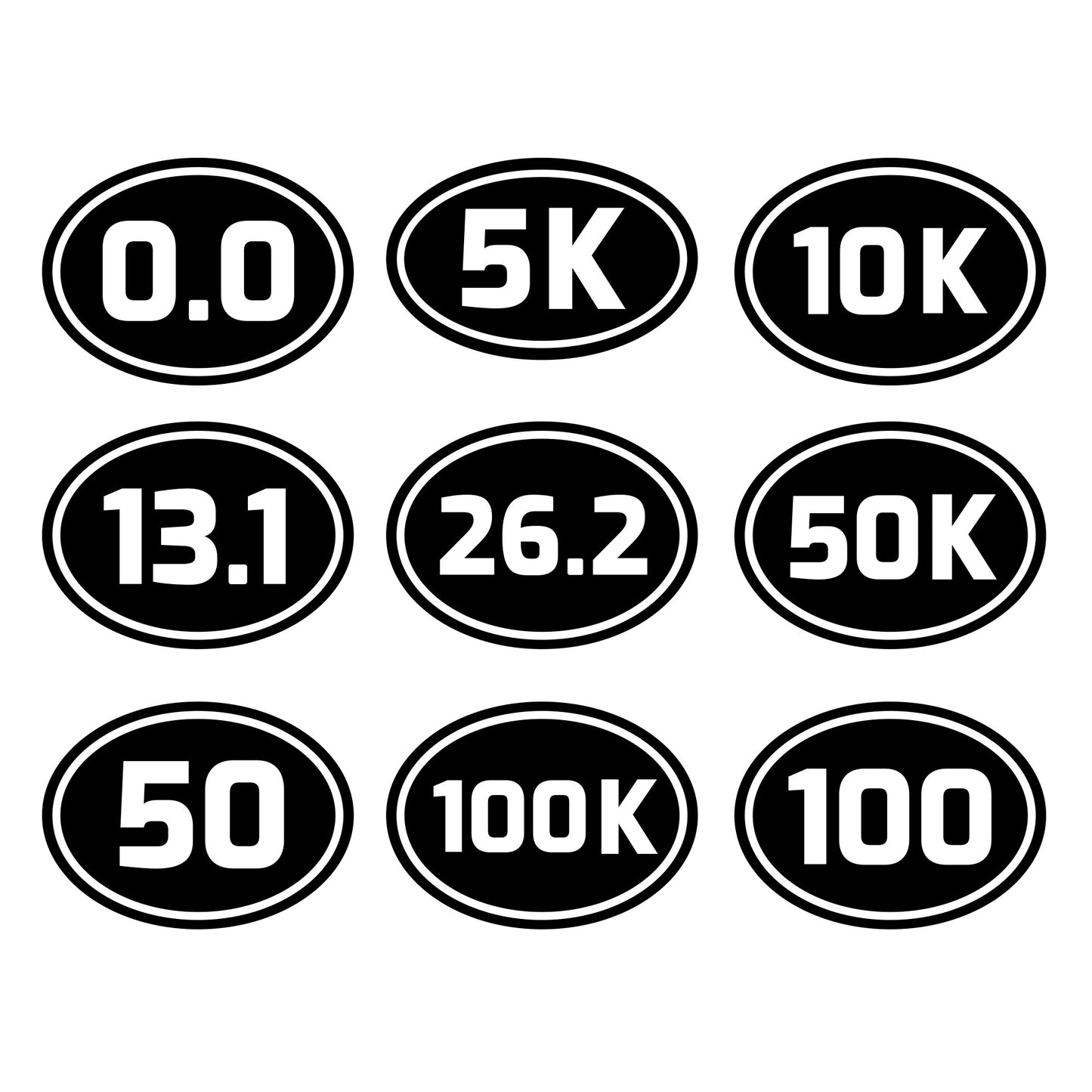 Race Lengths & Running Distances Vinyl Decals