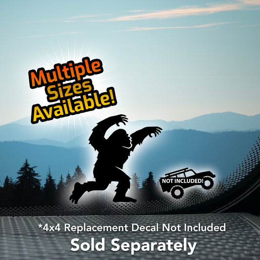 Bigfoot Chase -  Fun Vinyl Decal for Car Windshields