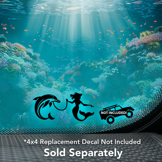 Mermaid’s Dolphin Vinyl Decal for 4x4 & Car Windshields.