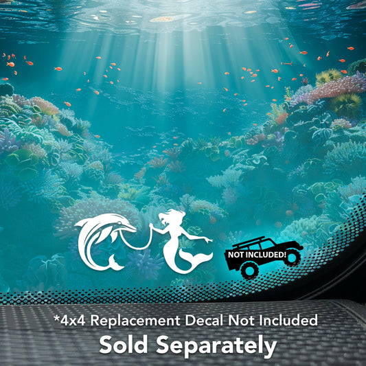 Mermaid’s Dolphin Vinyl Decal for 4x4 & Car Windshields.