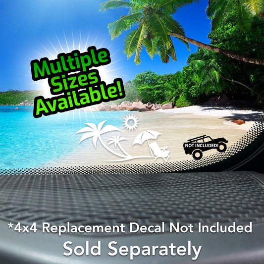 Beach Paradise 4x4 & Car Windshield Vinyl Decal Sticker