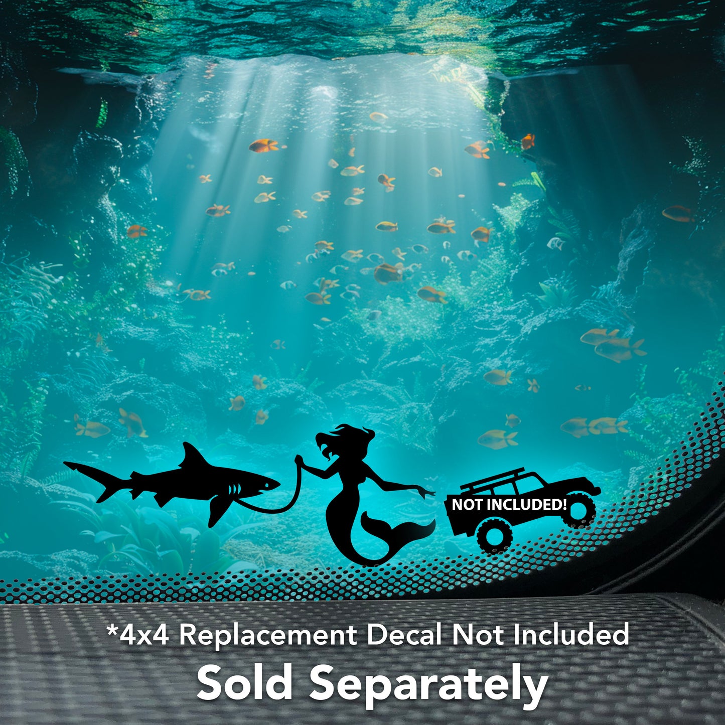 Mermaid’s Shark Vinyl Decal for 4x4 & Car Windshields