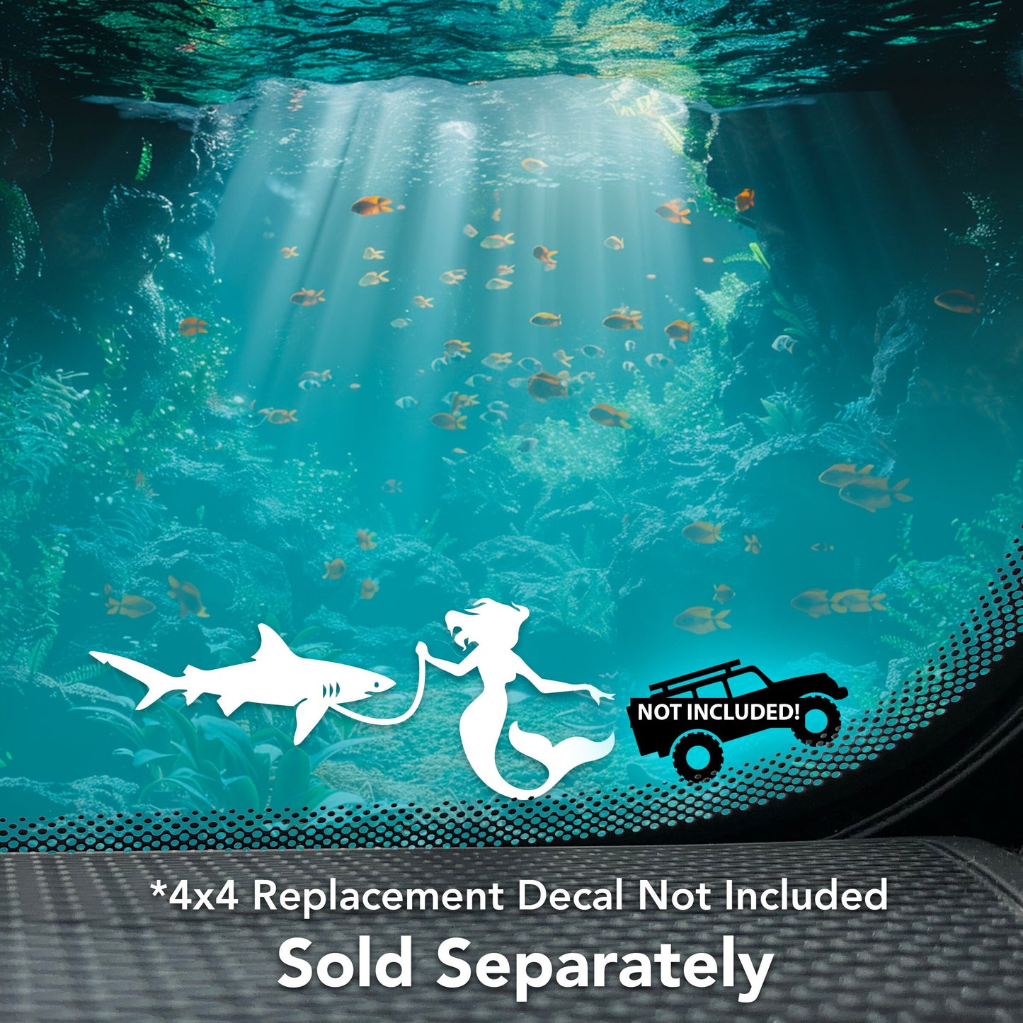 Mermaid’s Shark Vinyl Decal for 4x4 & Car Windshields