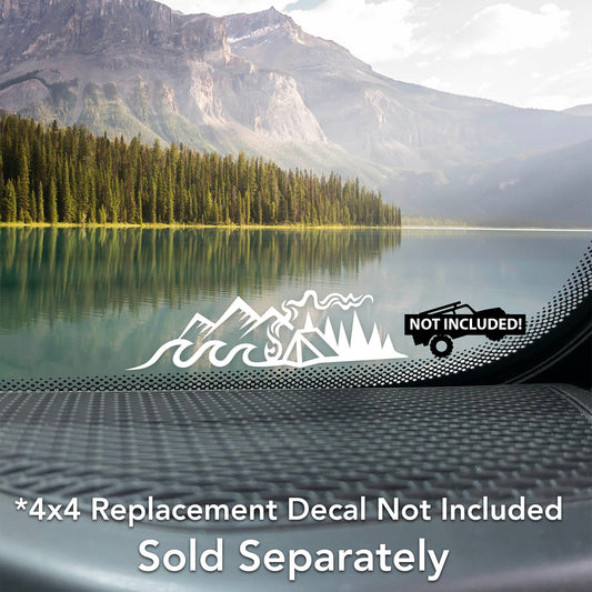 Mountain Waves - For 4x4 Off-road and Car Windshields Vinyl Decal, Outdoor Adventure Decal