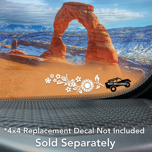 Flower Power Vinyl Decal for 4x4 Windshields.