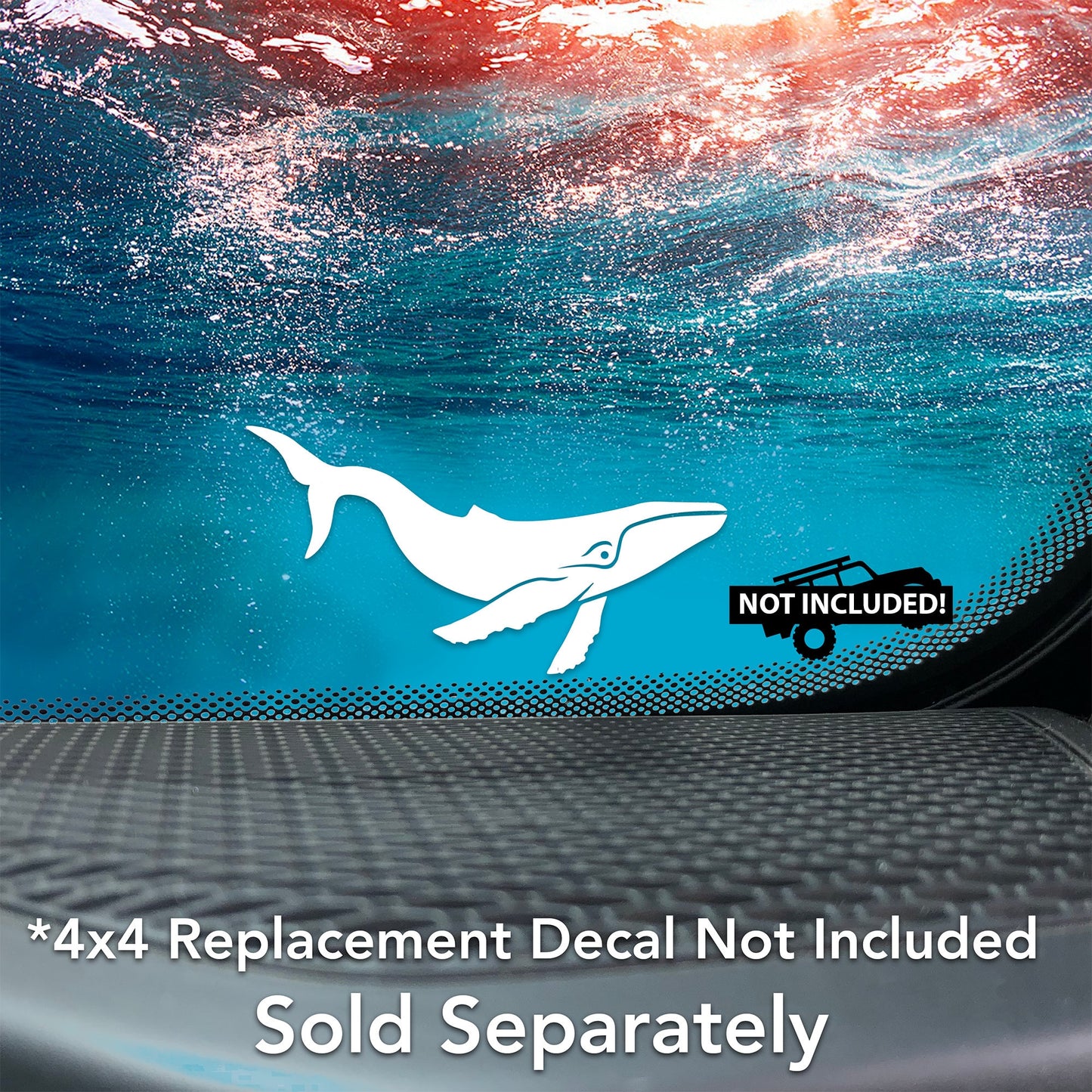 Whale Tales Vinyl Decal for Off-road Vehicle and 4x4 Windshields.