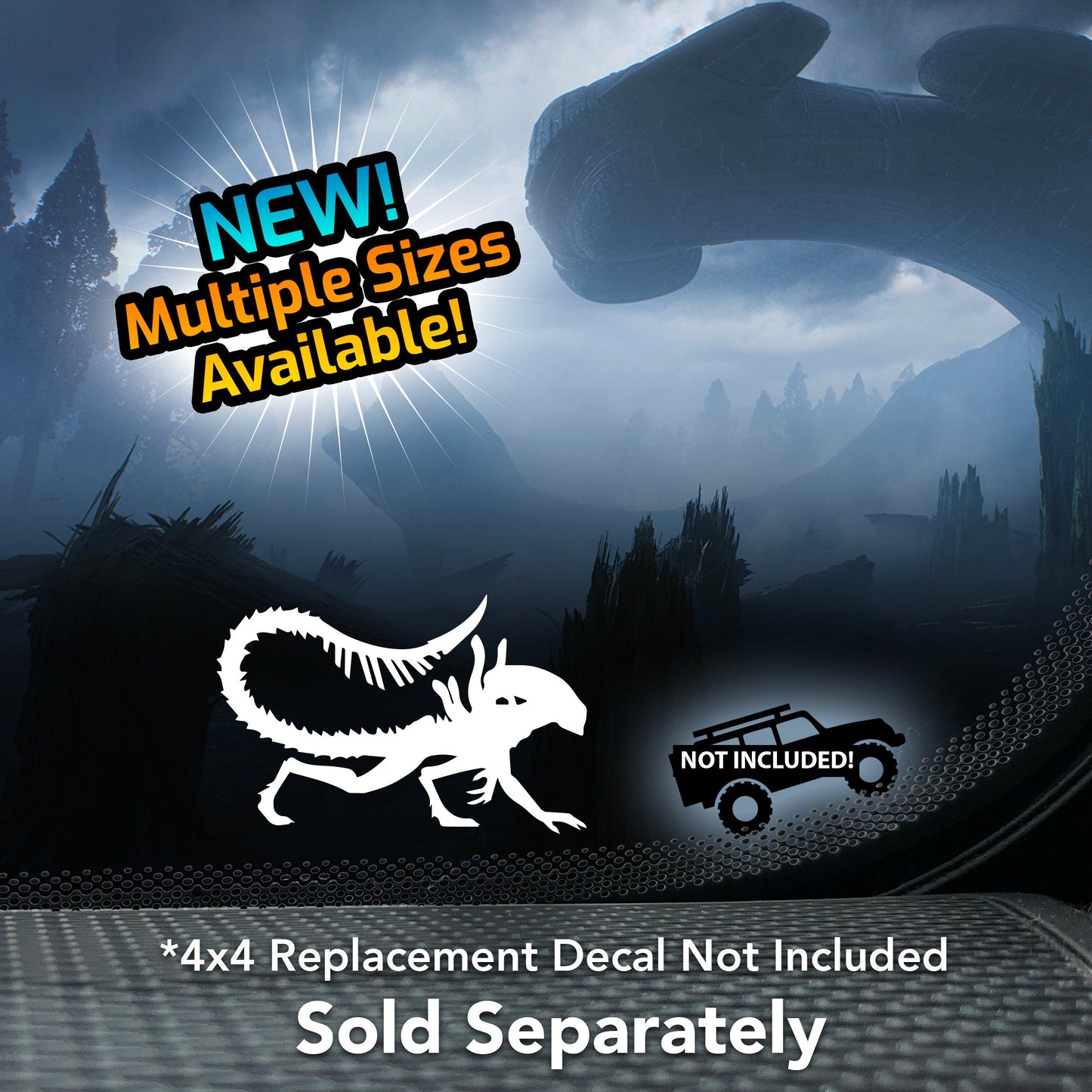 Crawling Alien Xenomorph 4x4 Offroad & Car Windshield Vinyl Sticker Decal