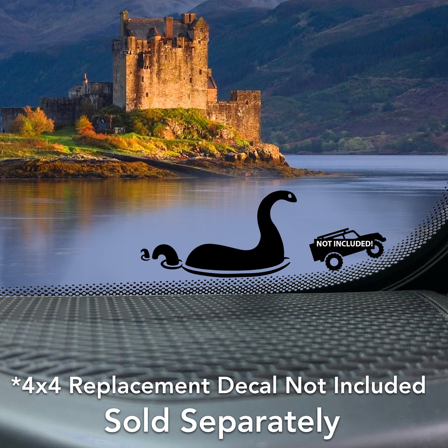 Loch Ness Monster - Nessie Vinyl Decal for Off-road Vehicle and 4x4 Windshields.