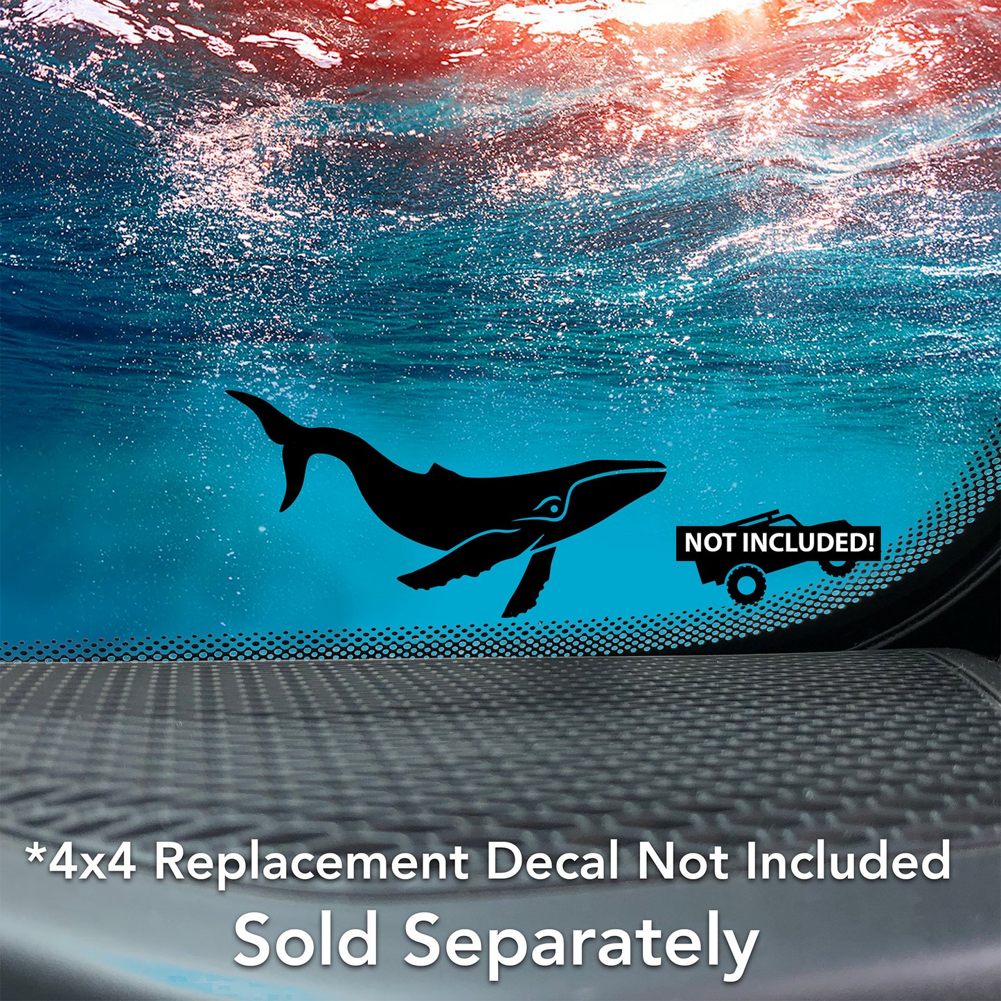 Whale Tales Vinyl Decal for Off-road Vehicle and 4x4 Windshields.
