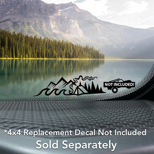 Mountain Waves - For 4x4 Off-road and Car Windshields Vinyl Decal, Outdoor Adventure Decal