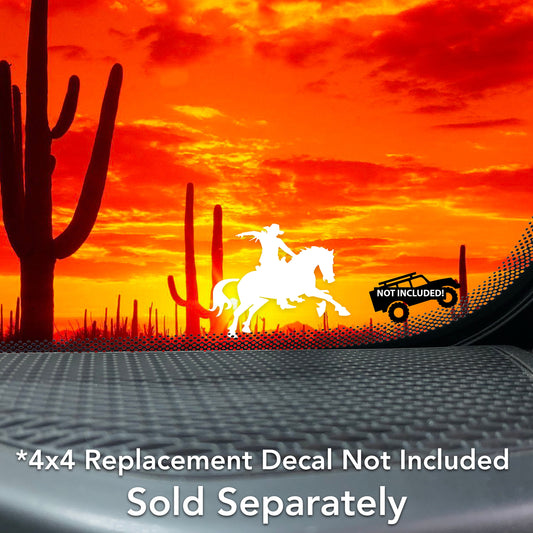 Cowboy Bucking Bronco 4x4 & Car Windshield Chaser Vinyl Decal Sticker, Cowboy