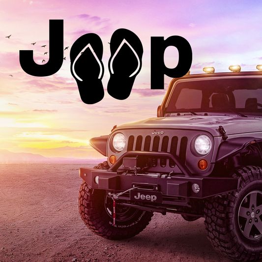 Jeep Flips Flops Essential Beach Gear Vinyl Decal