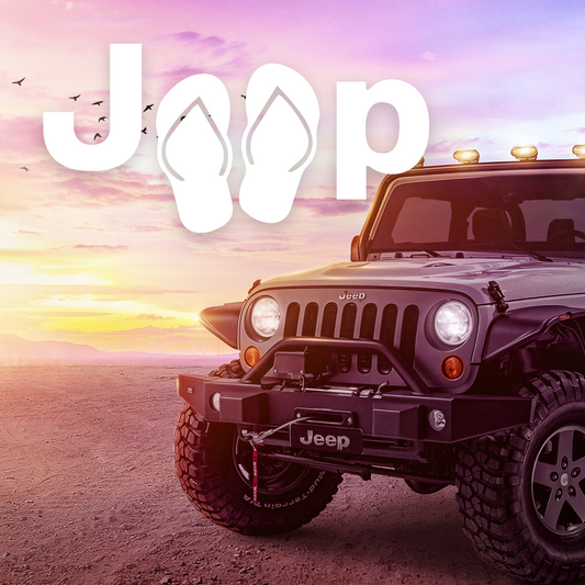 Jeep Flips Flops Essential Beach Gear Vinyl Decal