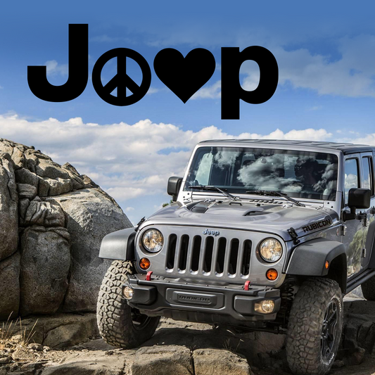 Jeep Peace & Love Vinyl Decal