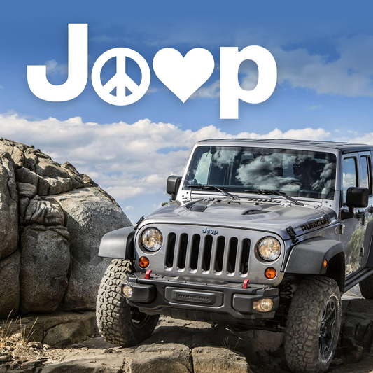 Jeep Peace & Love Vinyl Decal