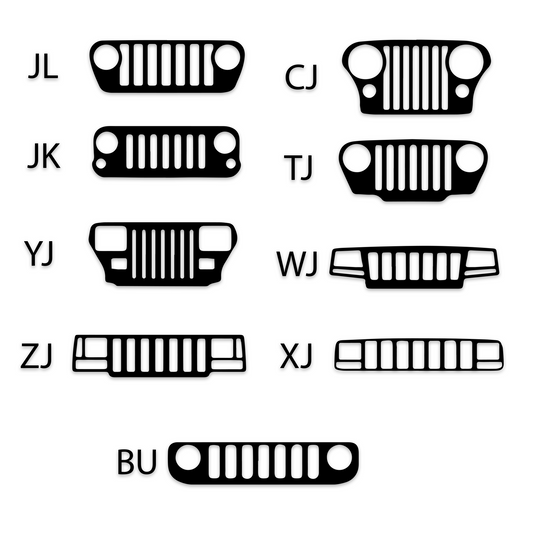 Jeep Grills - Jeep Wrangler Accessory vinyl Decal Sticker