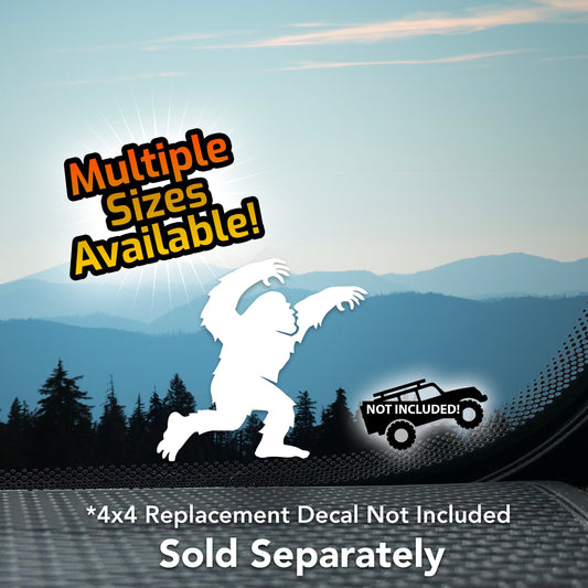 Bigfoot Chase -  Fun Vinyl Decal for Car Windshields