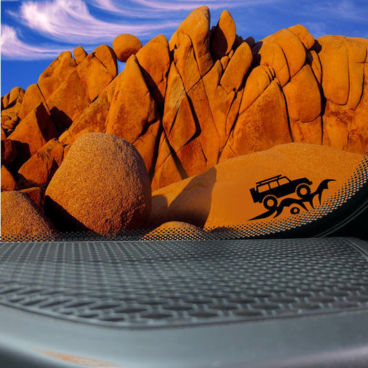 Lifted Jeep 4x4 Off-road Vehicle Replacement Vinyl Decal for 4x4 and Car Windshields.