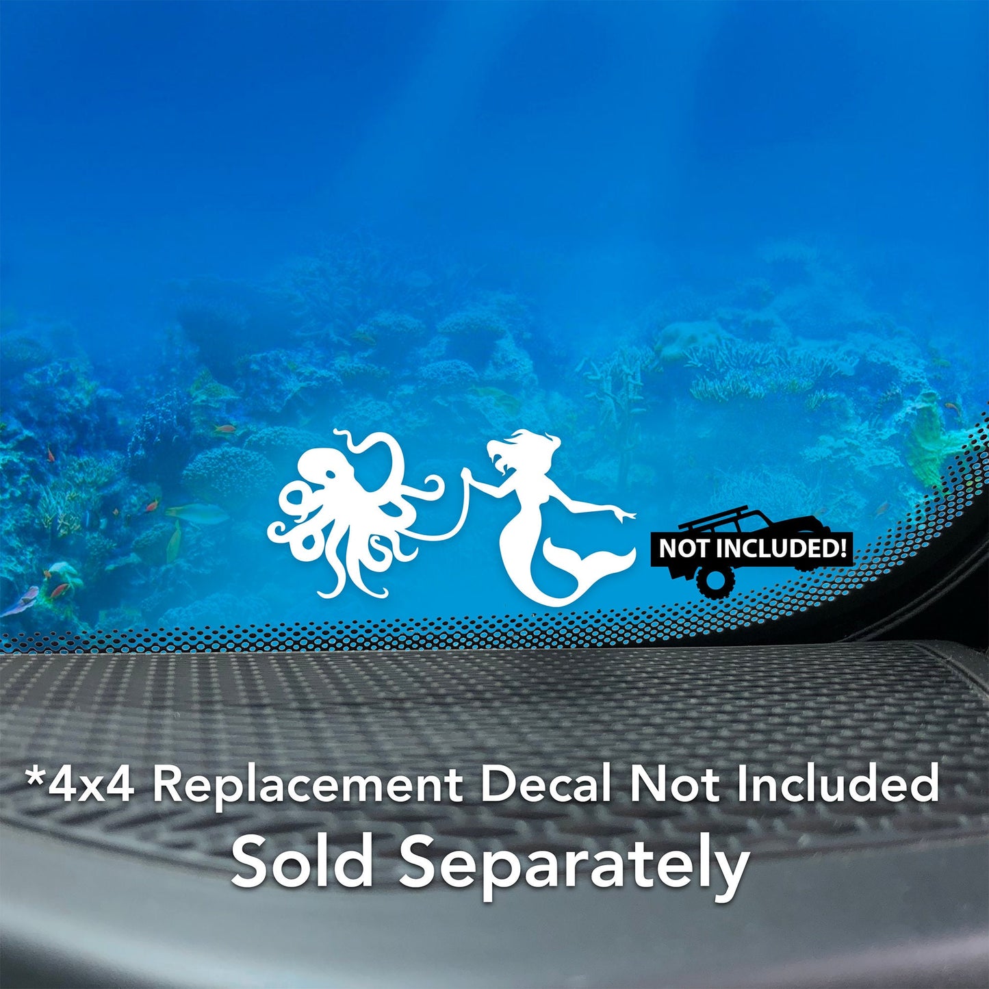 Mermaid’s Octopus Vinyl Decal for 4x4 & Car Windshields.