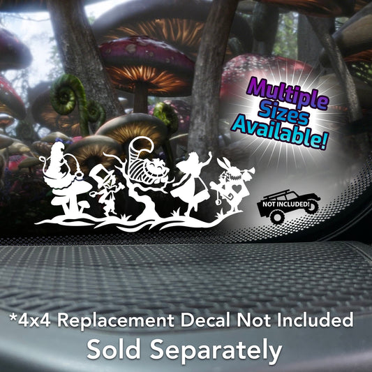 Alice in Wonderland Vinyl Decal for 4x4 Off-road and Car Windshields.