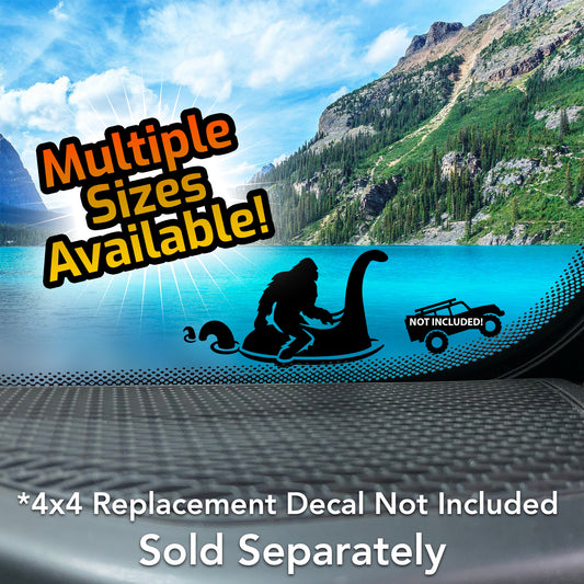 Bigfoot's Buddy - Bigfoot and the Loch Ness Monster Together at Last!- 4x4 Off-road & Car Window Vinyl Decal