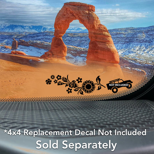 Flower Power Vinyl Decal for 4x4 Windshields.