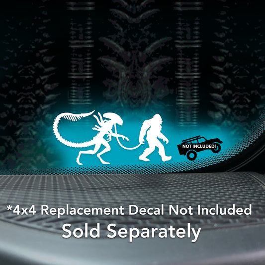 Bigfoot's Alien - for Off-road Vehicle and 4x4 Windshield Vinyl Decal.
