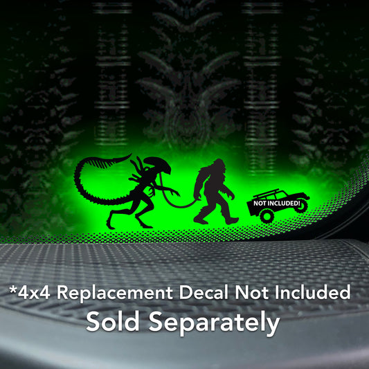 Bigfoot's Alien - for Off-road Vehicle and 4x4 Windshield Vinyl Decal.