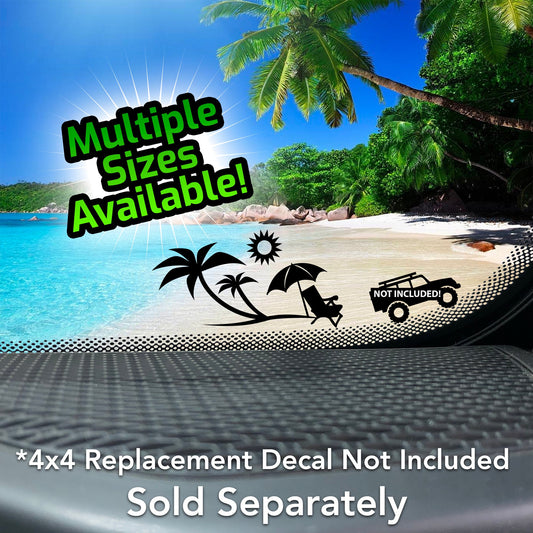 Beach Paradise 4x4 & Car Windshield Vinyl Decal Sticker
